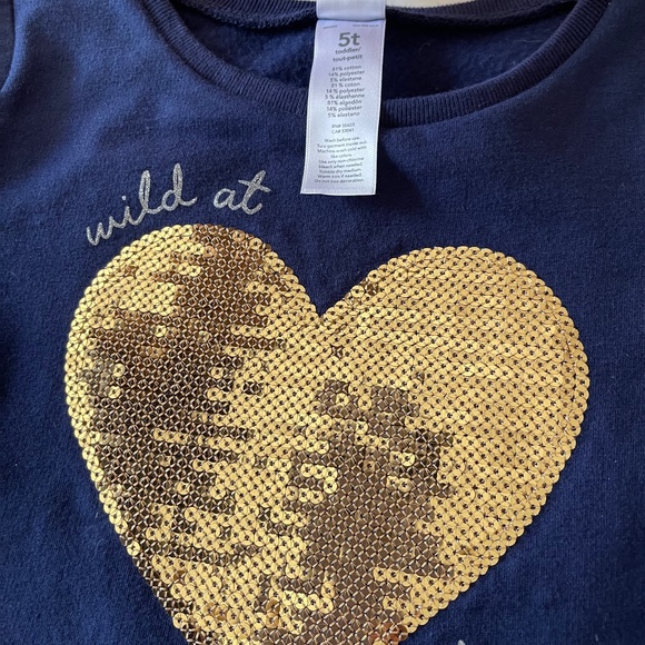 Carter’s blue long sleeve dress with sequin heart - Picture 4 of 8